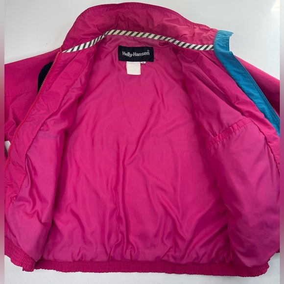 Helly Hansen VTG Late 80’s Neon Pink Ski Shell Jacket Womens Size Medium - Picture 6 of 11